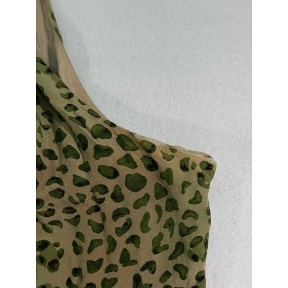 Vintage Spenser Jeremy Silk Leopard Halter Maxi Dress Womens 6 Green - Picture 11 of 16